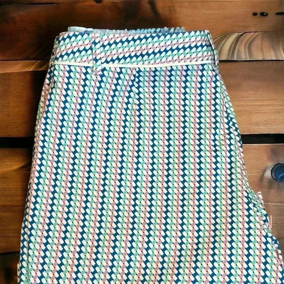 Lady Hagen Ocean Club Basketweave  Golf Shorts Blue Reef 7" inseam Size 12. - Picture 6 of 7
